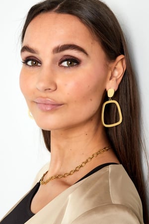 Hanging earrings chic Gold Color Stainless Steel h5 Picture3