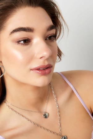 Heart earrings Silver Color Stainless Steel h5 Picture3