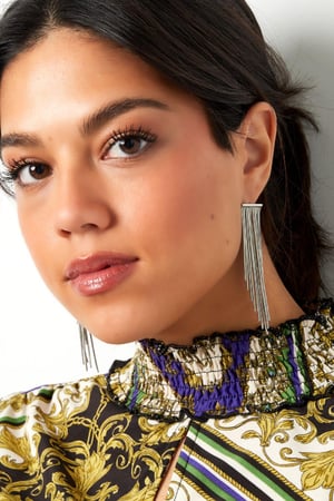 Statement earrings point Silver Color Stainless Steel h5 Picture4