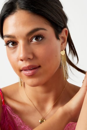 Statement earrings heart Gold Color Stainless Steel h5 Picture4