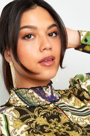 Statement earrings round Silver Color Stainless Steel h5 Picture2