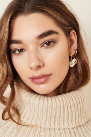 Ohrringe Auge mit Perlen Goldfarbe Edelstahl h5 Bild2