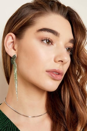 Strass-Ohrringe mit anmutigem Detail - Holiday Essentials Goldfarbe Kupfer h5 Bild3