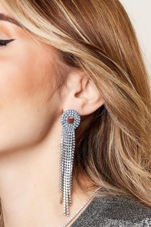 Pendientes de diamantes de imitación redondos - Holiday Essentials Plata Cobre h5 Imagen3