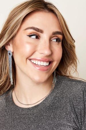 Pendientes de diamantes de imitación redondos - Holiday Essentials Plata Cobre h5 Imagen4