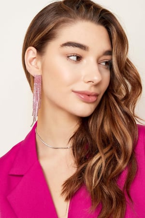 Rhinestone earrings square top - Holiday Essentials Blue & Silver Color Copper h5 Picture3