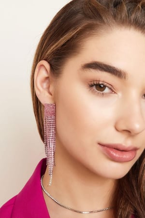 Rhinestone earrings square top - Holiday Essentials Blue & Silver Color Copper h5 Picture2