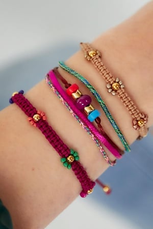 Pulsera de tela flor Morado Poliéster h5 Imagen3