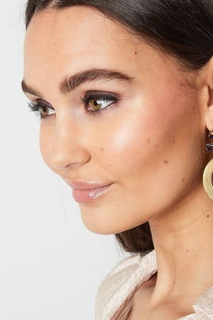 Pendientes redondos con cuentas de cristal Gris y plata Acero inoxidable h5 Imagen3