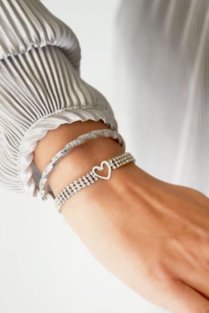 Armband hart met zirkonia Goud kleur Stainless Steel h5 Afbeelding2