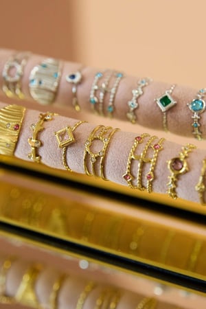 Anillo expositor set elegante rosa Color dorado Acero inoxidable One size h5 Imagen3