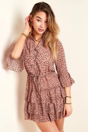 Blousejurk met ruches Zwart S h5 Afbeelding2