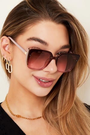 Bruine zonnebril met groot montuur en donkergekleurde glazen Plastic One size h5 Afbeelding3