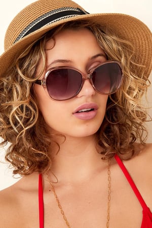 Grote zonnebril subtiele print Grijs Plastic One size h5 Afbeelding2