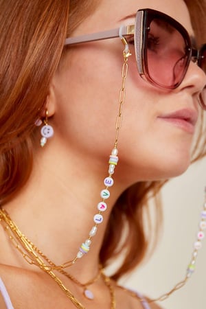 Sonnenbrillenbänder Liebe Liebe Goldfarbe Edelstahl h5 Bild2