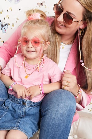 Adulto - Cable para teléfono con flores - Colección Madre Hija Coral polymer clay h5 Imagen2