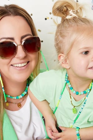 Adult - yellow and green neon sunglasses cord - Mother-Daughter collection polymer clay h5 Picture2