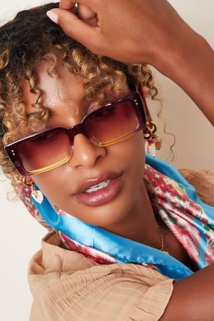 Petites lunettes de soleil rectangulaires Marron PC Taille unique h5 Image2