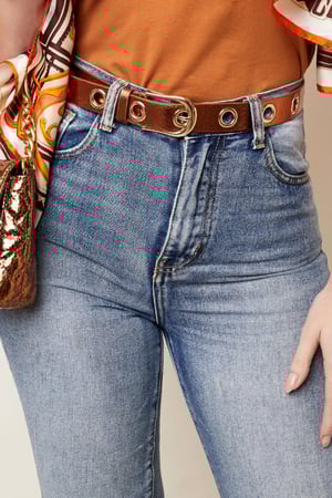 Metallgürtel mit goldenen Ringen Lila Polyurethan 80 h5 Bild2