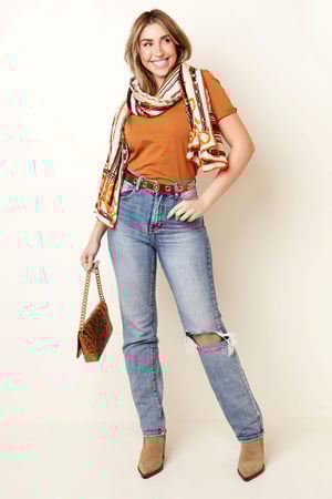 Metallgürtel mit goldenen Ringen Lila Polyurethan 80 h5 Bild3