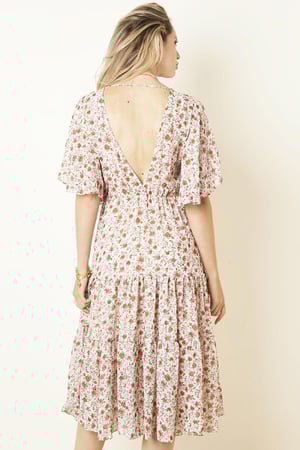 Robe Bohème Roses Blanc S h5 Image4