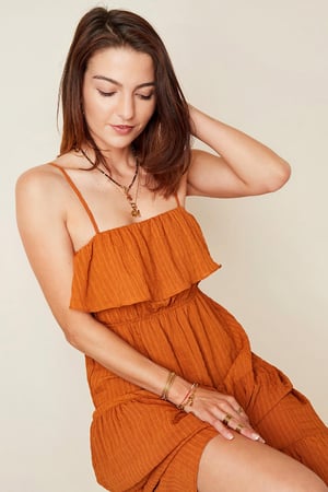 Schlichtes Boho Kleid Braun Lila S h5 Bild4