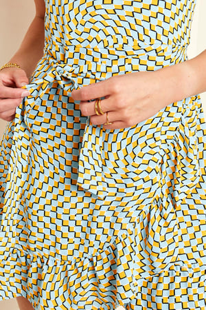 Wickelkleid mit Retro-Print Grün & Lila M h5 Bild6
