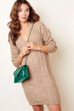 Abito in maglia con scollo a V in maglia Purple S/M h5 Immagine3