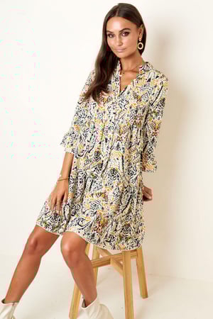 Autumn dress with abstract print Green S h5 Picture2