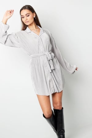 Kleid mit Rippstruktur Braun S h5 Bild4