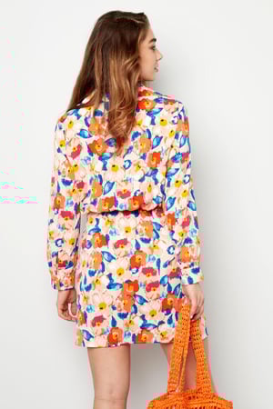 Kleid mit Blumendruck und Knopfdetail Schwarz Multi S h5 Bild6