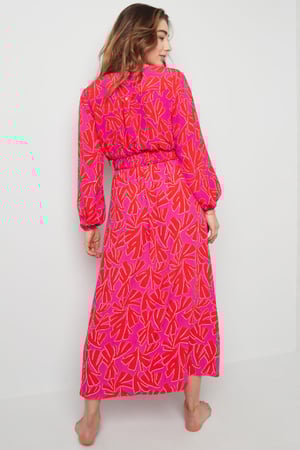 Maxi vestido estampado colorido con cinturón Amarillo S h5 Imagen6