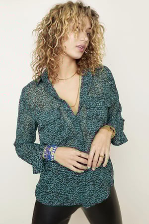 Blouse Botton Up Groen S h5 Afbeelding2