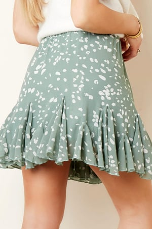 Blauwe rok met abstracte print XS h5 Afbeelding5