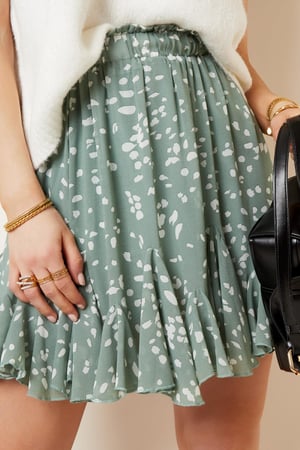 Blauwe rok met abstracte print XS h5 Afbeelding2