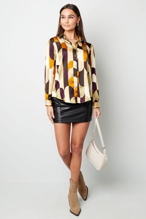 Blusa estampado gráfico Beige S h5 Imagen5