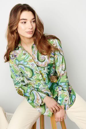 Blusa con estampado alegre Naranja S h5 Imagen2
