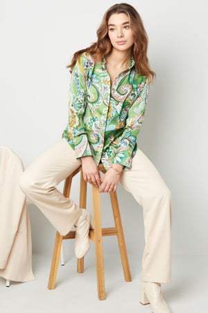 Blusa con estampado alegre Naranja S h5 Imagen4