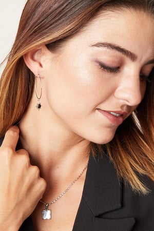 Earrings Mystic Star Black Stainless Steel h5 Picture2