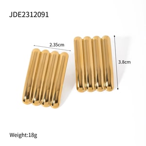 1 Paar Simple Series Simple Strip Edelstahl Goldfarben Damen Ohrstecker h5 