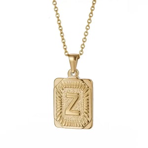 1 Stück Simple Series Daily Letter Edelstahl 18 Karat vergoldet Unisex Anhänger Halsketten h5 