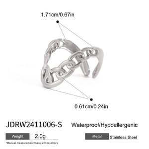 1 pair simple series daily line stainless steel  gold plated women adjustable rings h5