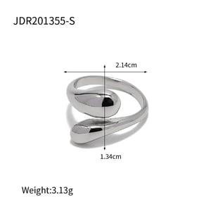 1 Piece Stainless Steel  Gold Plated Simple Style Geometric Women's Adjustable Rings h5