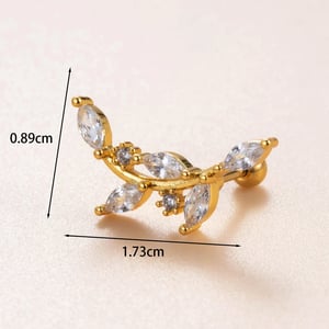 1 Stück tägliche Pflanze Kupfer kein Beschichtungsmaterial Zirkon Frauen Ohrstecker h5 