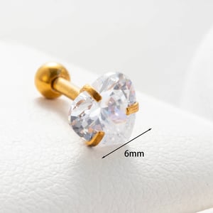 1 Piece Simple Series Simple Heart Titanium Steel No Plating Material Zircon Women Stud Earrings h5