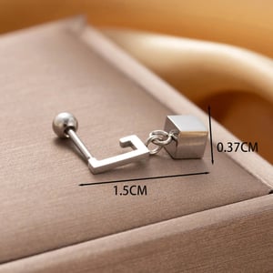 1 Piece Simple Series Simple Geometric Titanium Steel No Plating Material Zircon Women Stud Earrings h5