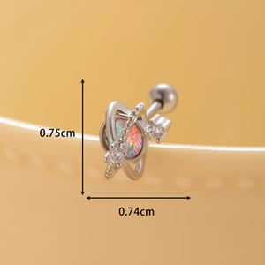 1 Stück Simple Series Klassische geometrische Titanstahl ohne Beschichtungsmaterial Zirkon Damen Ohrstecker h5 