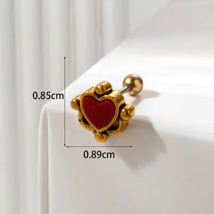 1 Piece Simple Series Classic Heart Titanium Steel No Plating Material Zircon Women Stud Earrings h5