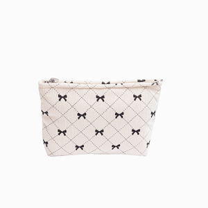 1 Piece Luxurious Series Sweet Bow Knot Corduroy Lightweight Women's Cosmetic Bags h5