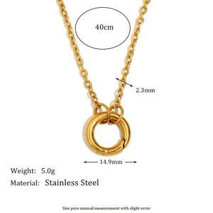 1 Stück Simple Series Tägliche einfarbige Edelstahl-Goldfarbene Damen-Anhängerketten h5 
